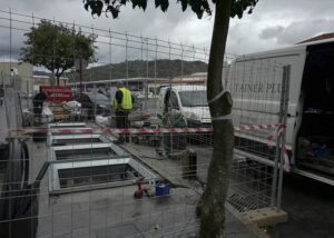 instalación contendores basura calle